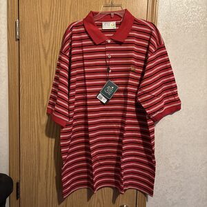 Augusta National Golf Shop Men’s 2XL Striped Polo NWT Red/White/Black Collared